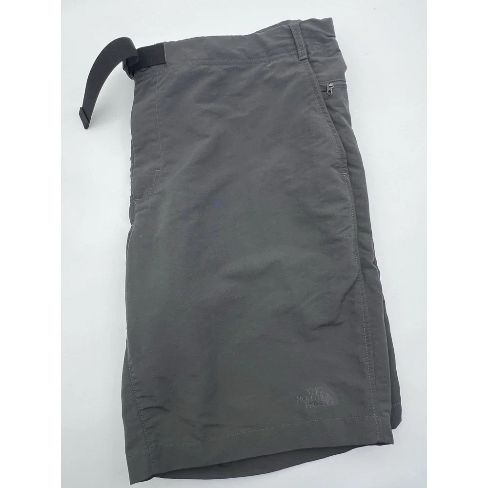 North Face Shorts Men 40 Gray Belted Nylon Hiking Paramount Trail Twill Relaxed‎